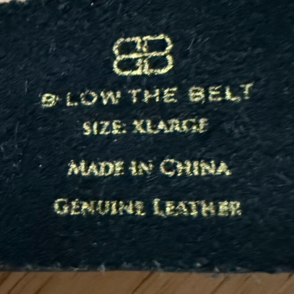 B-Low the Belt Phinix Moto Leather Black and Gold Studded Belt Size XL Suede Lng - Picture 10 of 10